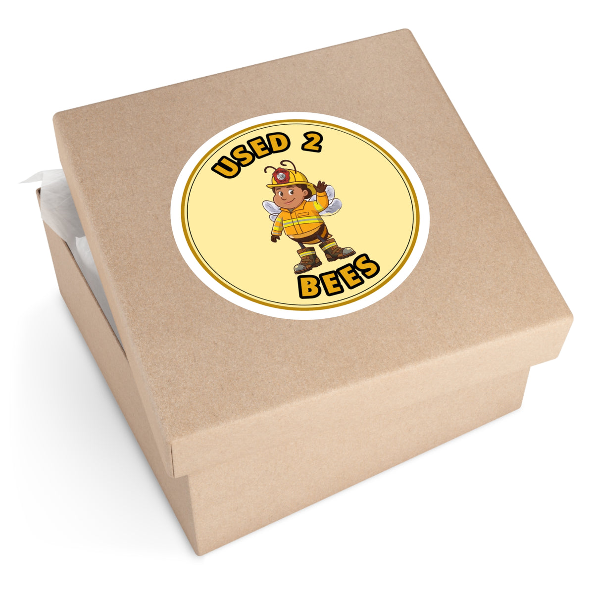 Used 2 Bees Circle Sticker — Fire Dept — Firefighter (Female)