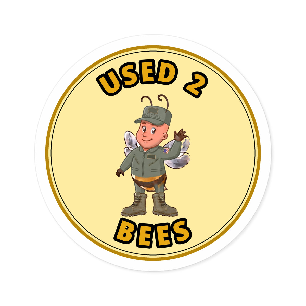 Used 2 Bees Circle Sticker — Air Force Pilot (Female)