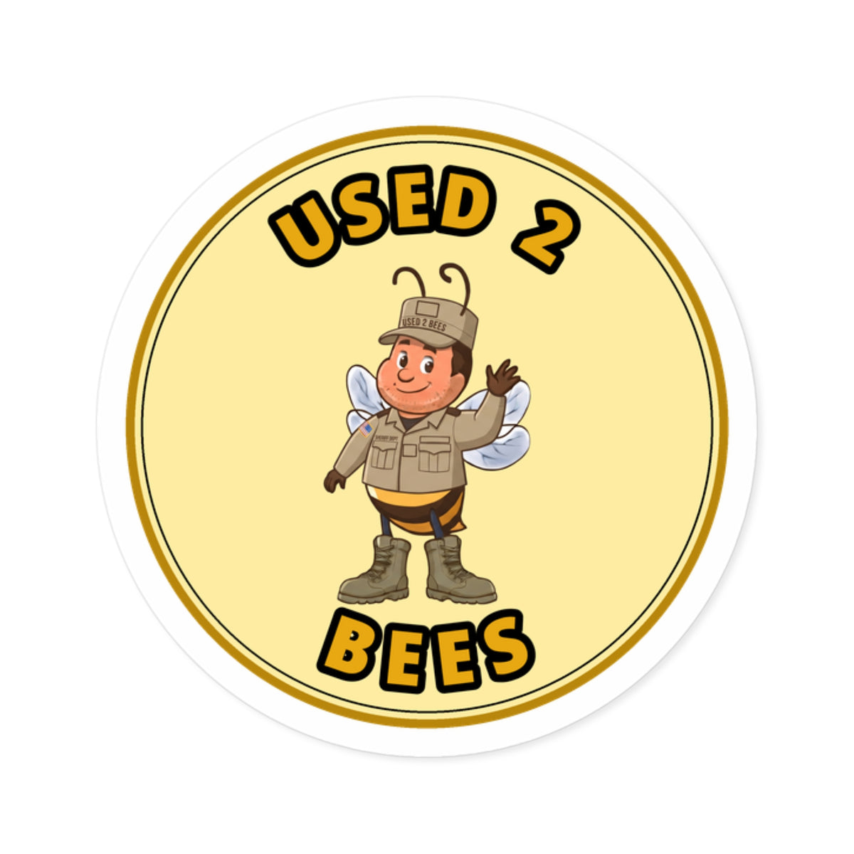 Used 2 Bees Circle Sticker — Sheriff (Male)