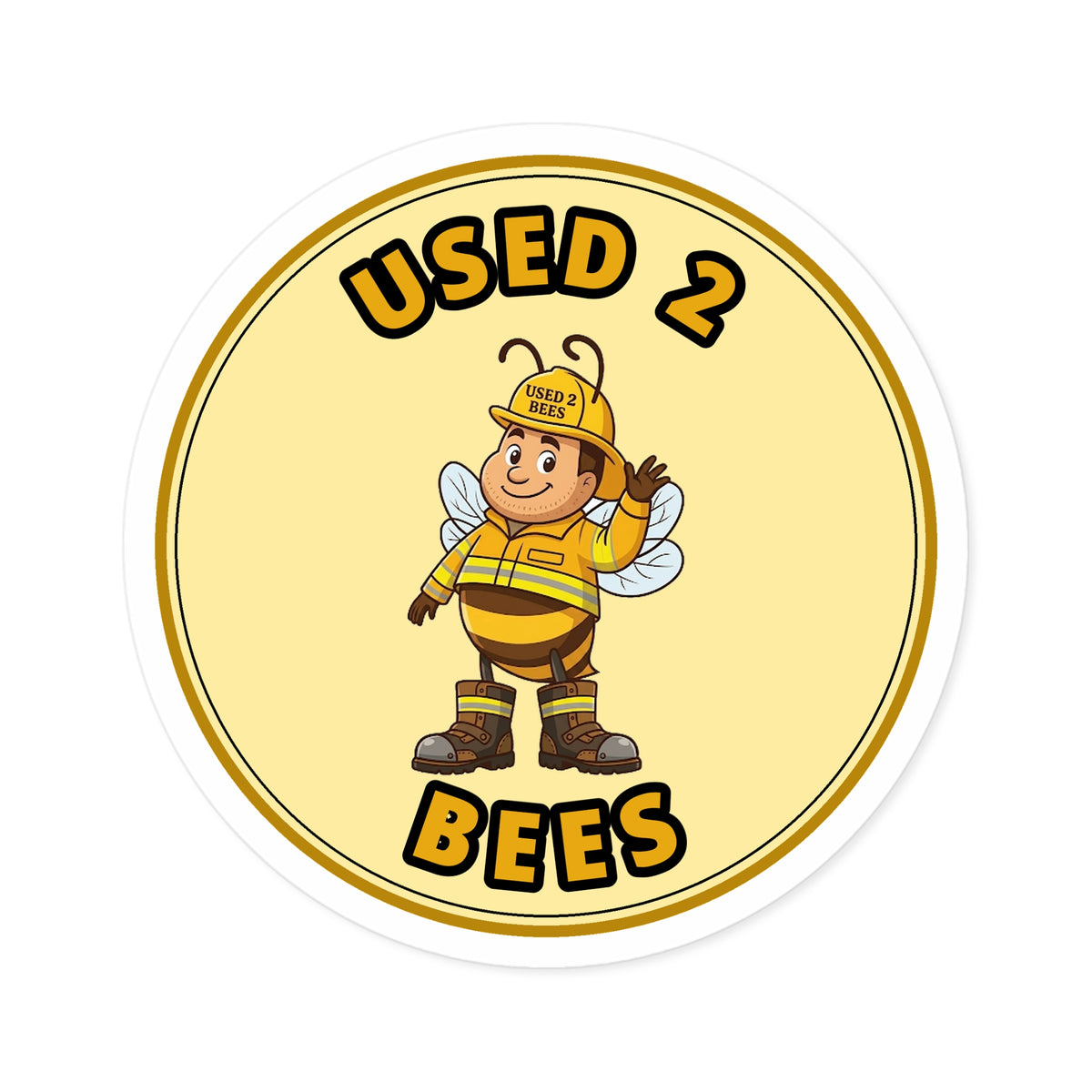 Used 2 Bees Circle Sticker — Fire Dept — Firefighter