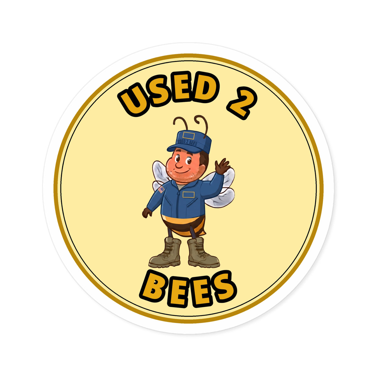 Used 2 Bees Circle Sticker — Coast Guard Pilot (Male)