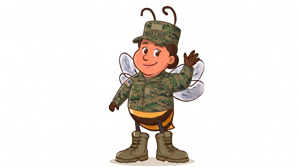 marines base female bee mascot