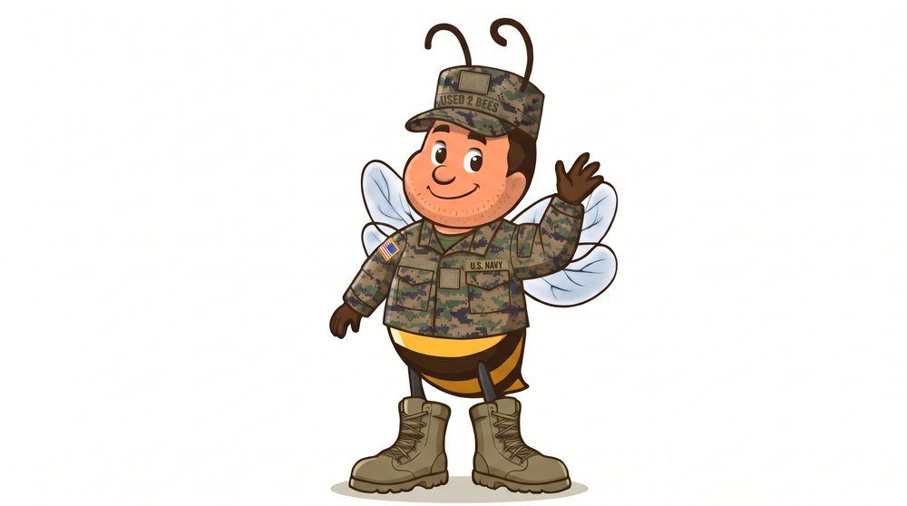 navy base male bee mascot